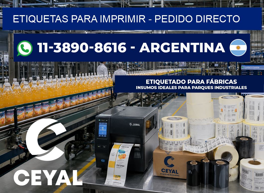ETIQUETAS PARA IMPRIMIR – Pedido directo