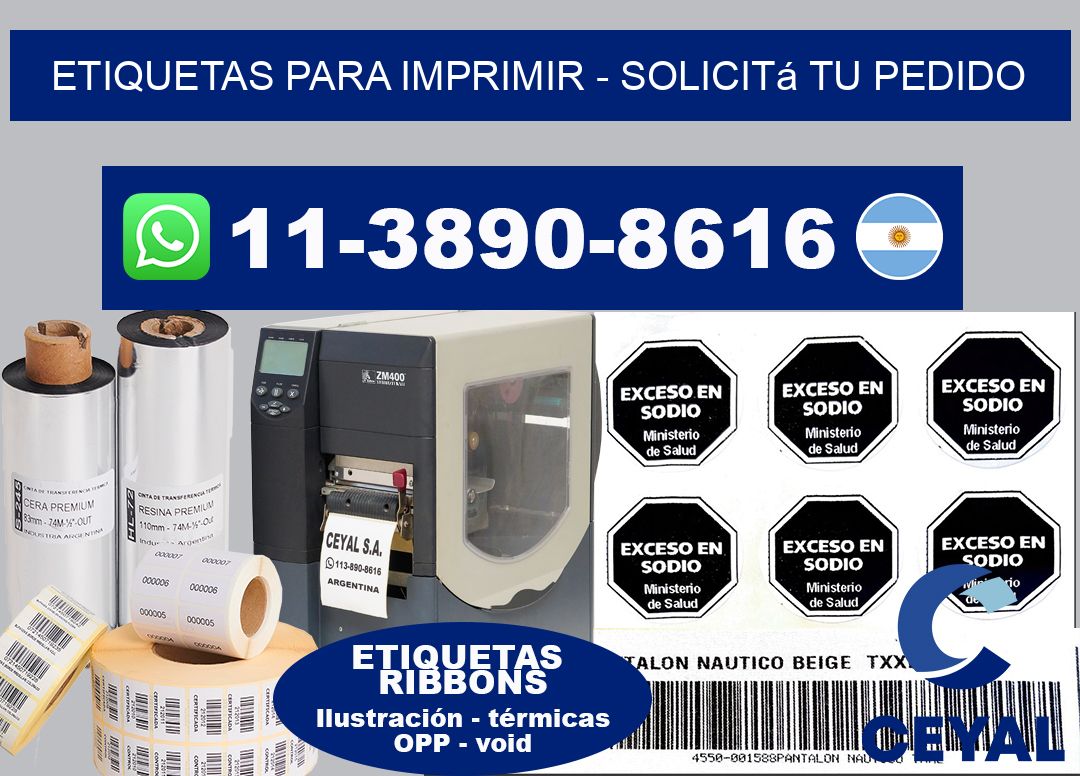 ETIQUETAS PARA IMPRIMIR - Solicitá tu pedido