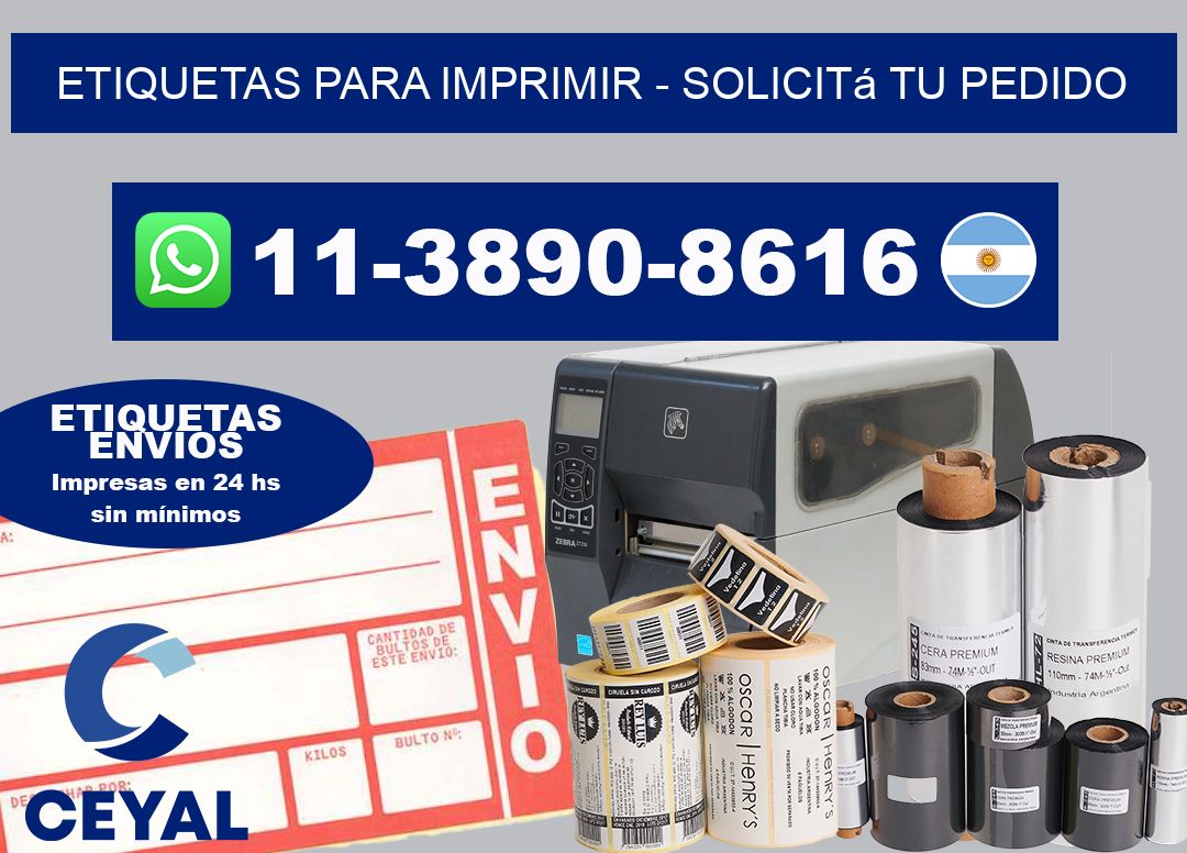 ETIQUETAS PARA IMPRIMIR - Solicitá tu pedido