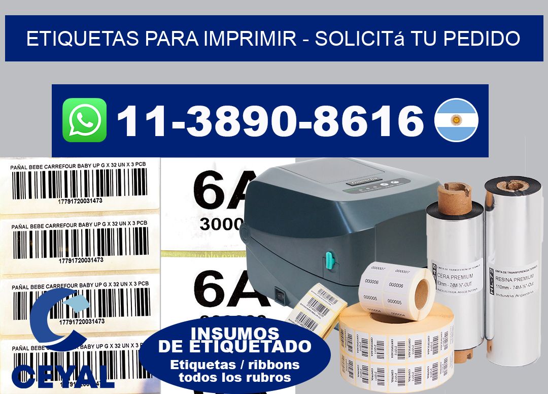 ETIQUETAS PARA IMPRIMIR - Solicitá tu pedido