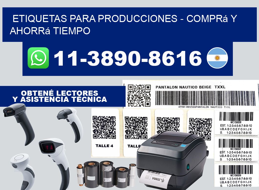 ETIQUETAS PARA PRODUCCIONES - Comprá y ahorrá tiempo