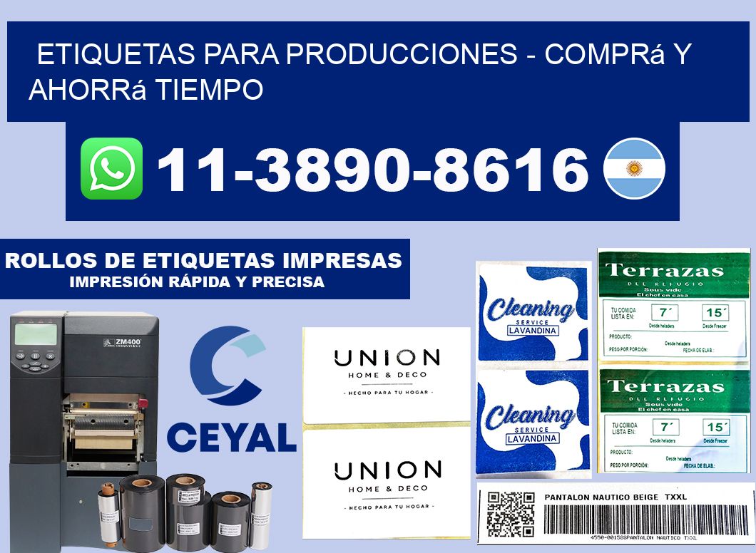 ETIQUETAS PARA PRODUCCIONES - Comprá y ahorrá tiempo
