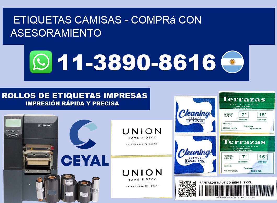 Etiquetas Camisas - Comprá con asesoramiento