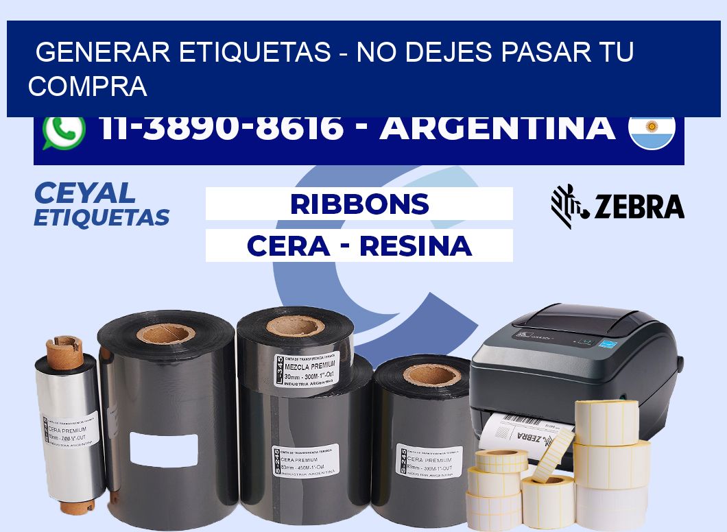 GENERAR ETIQUETAS - No dejes pasar tu compra