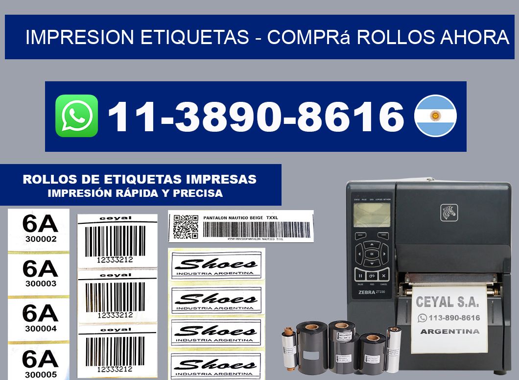 IMPRESION ETIQUETAS - Comprá rollos ahora