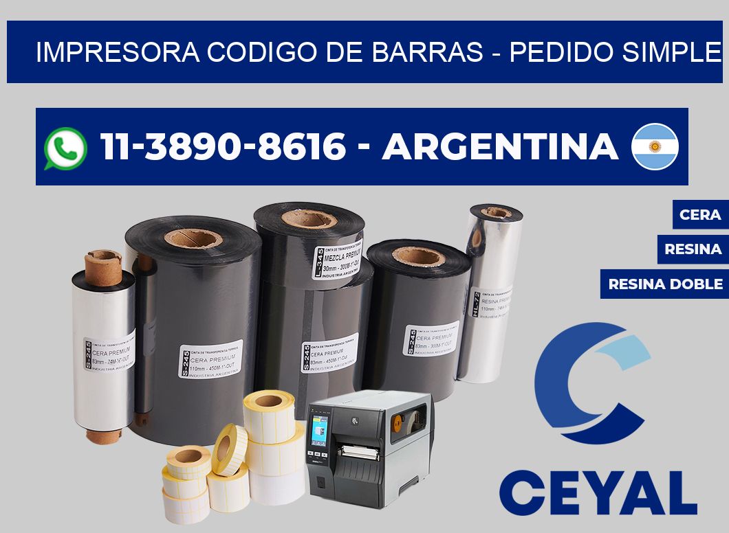IMPRESORA CODIGO DE BARRAS - Pedido simple