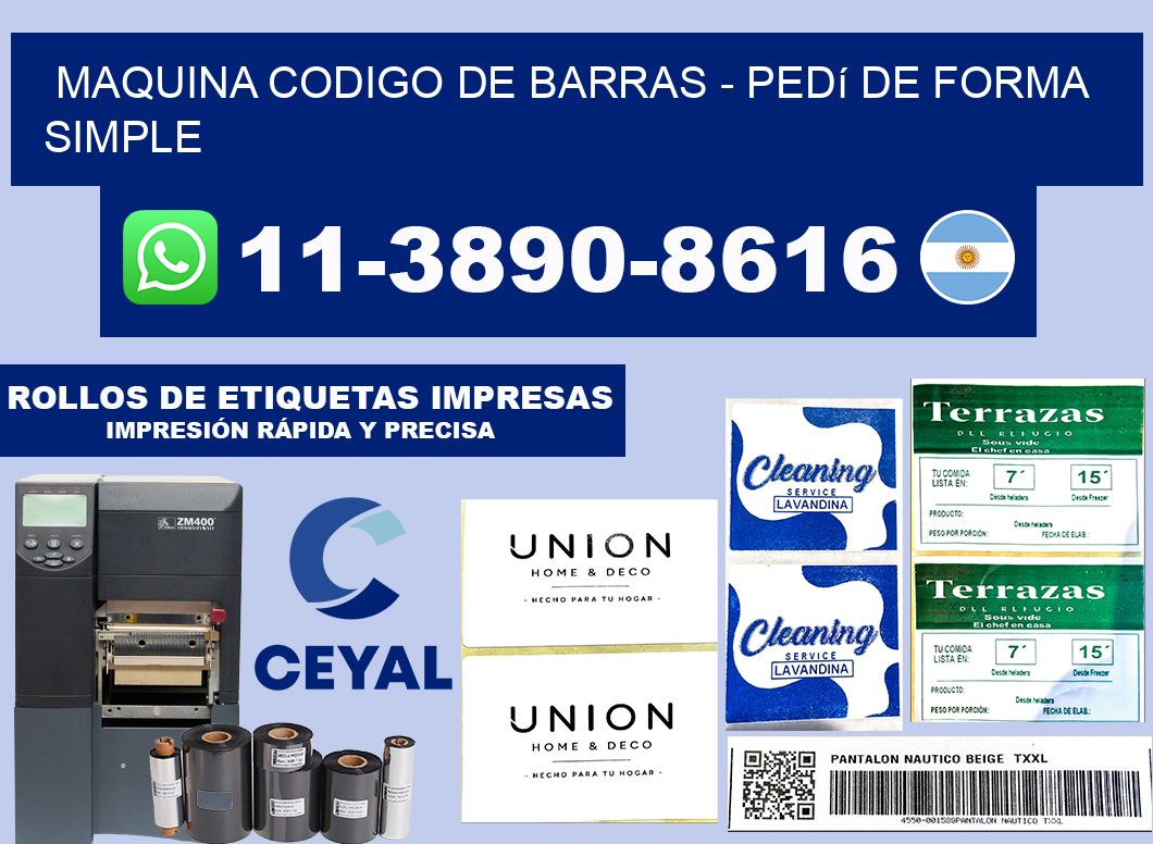 MAQUINA CODIGO DE BARRAS - Pedí de forma simple