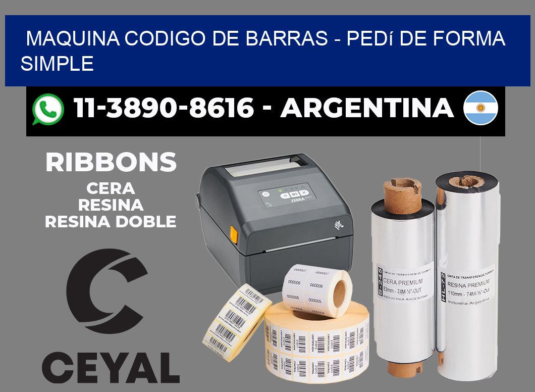 MAQUINA CODIGO DE BARRAS - Pedí de forma simple