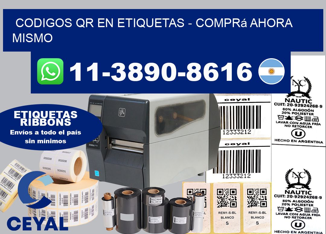 CODIGOS QR EN ETIQUETAS - Comprá ahora mismo