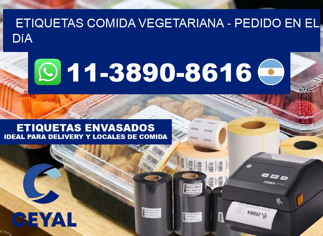 ETIQUETAS COMIDA VEGETARIANA - Pedido en el día