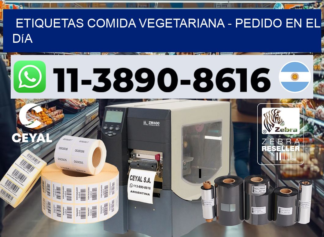 ETIQUETAS COMIDA VEGETARIANA - Pedido en el día
