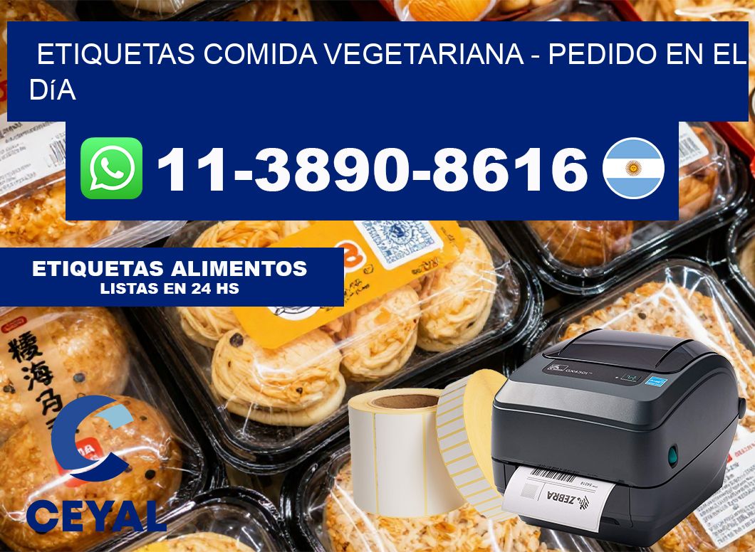ETIQUETAS COMIDA VEGETARIANA - Pedido en el día