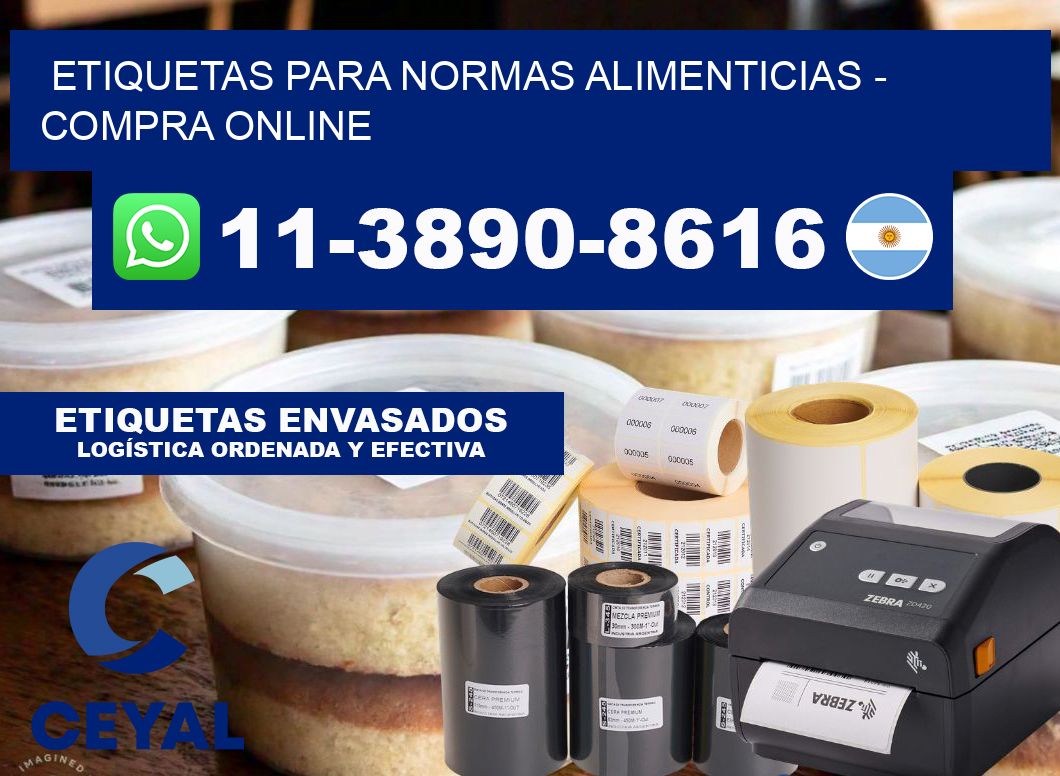 ETIQUETAS PARA NORMAS ALIMENTICIAS - compra online