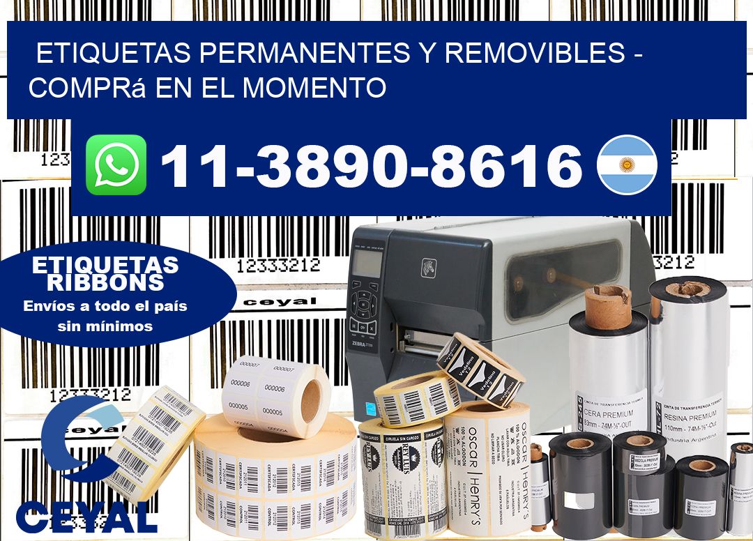 ETIQUETAS PERMANENTES Y REMOVIBLES - Comprá en el momento