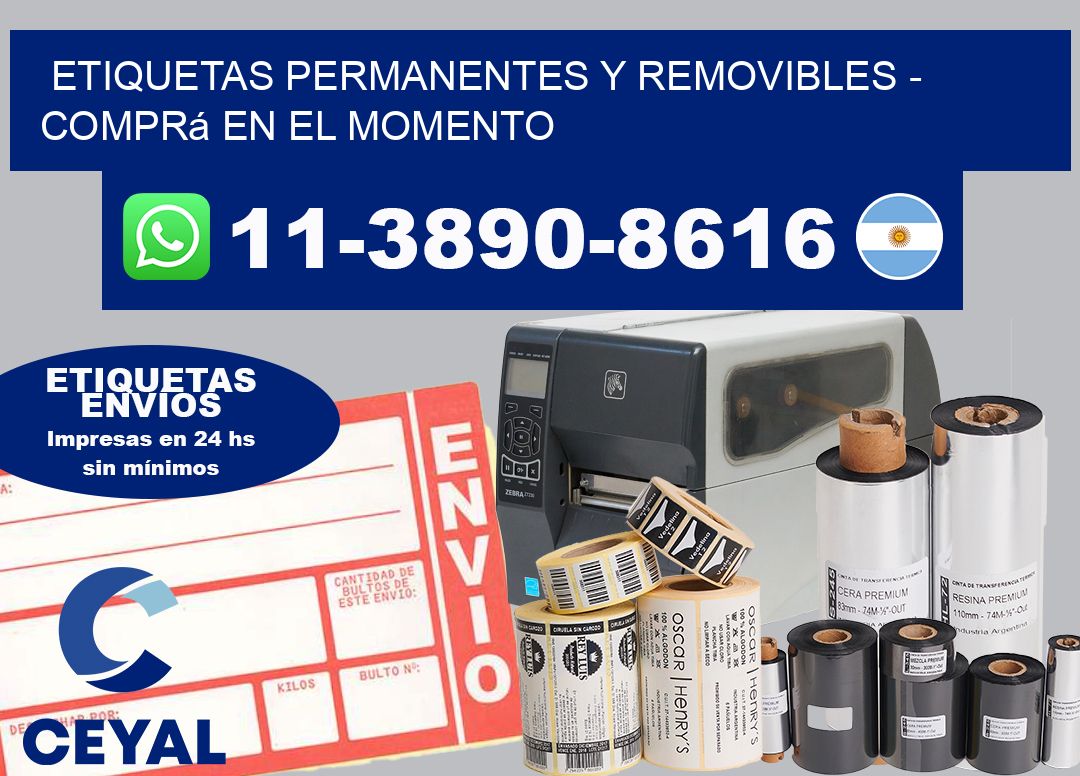 ETIQUETAS PERMANENTES Y REMOVIBLES - Comprá en el momento