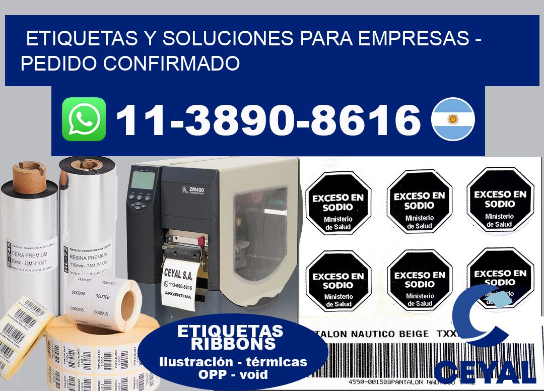 ETIQUETAS Y SOLUCIONES PARA EMPRESAS - Pedido confirmado
