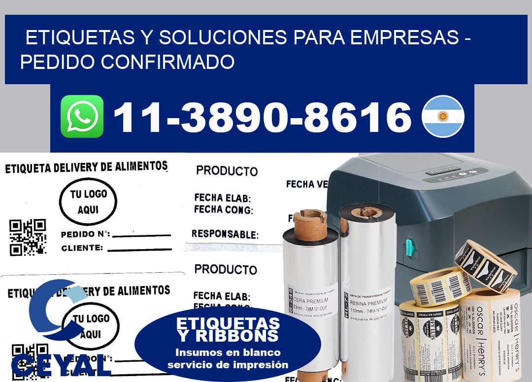 ETIQUETAS Y SOLUCIONES PARA EMPRESAS – Pedido confirmado