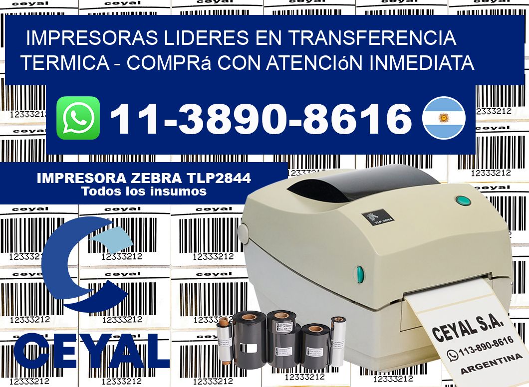 IMPRESORAS LIDERES EN TRANSFERENCIA TERMICA - Comprá con atención inmediata