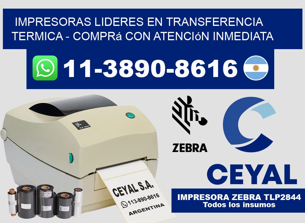 IMPRESORAS LIDERES EN TRANSFERENCIA TERMICA - Comprá con atención inmediata