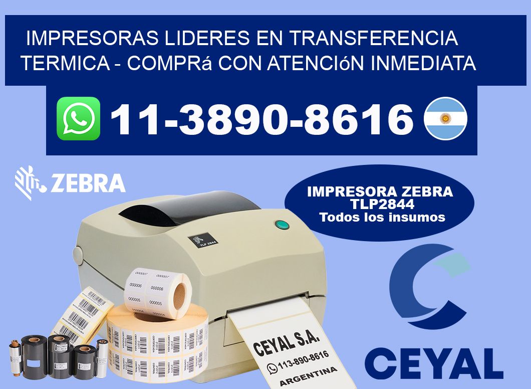IMPRESORAS LIDERES EN TRANSFERENCIA TERMICA - Comprá con atención inmediata
