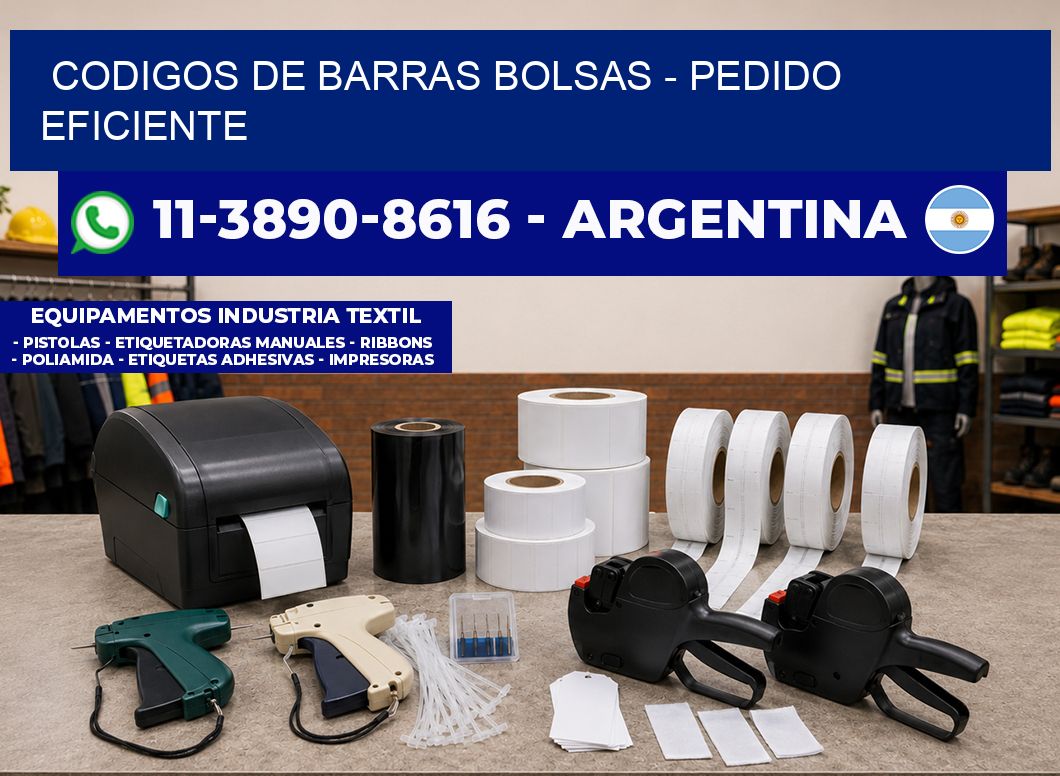 codigos de barras bolsas - Pedido eficiente