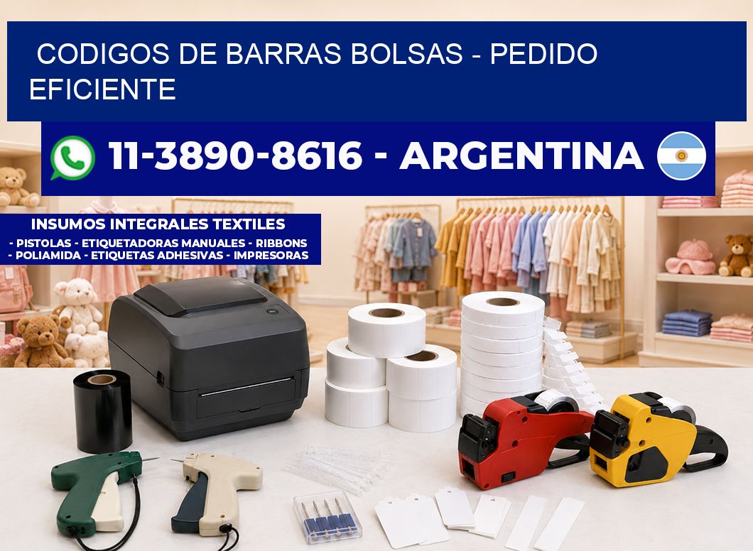 codigos de barras bolsas – Pedido eficiente