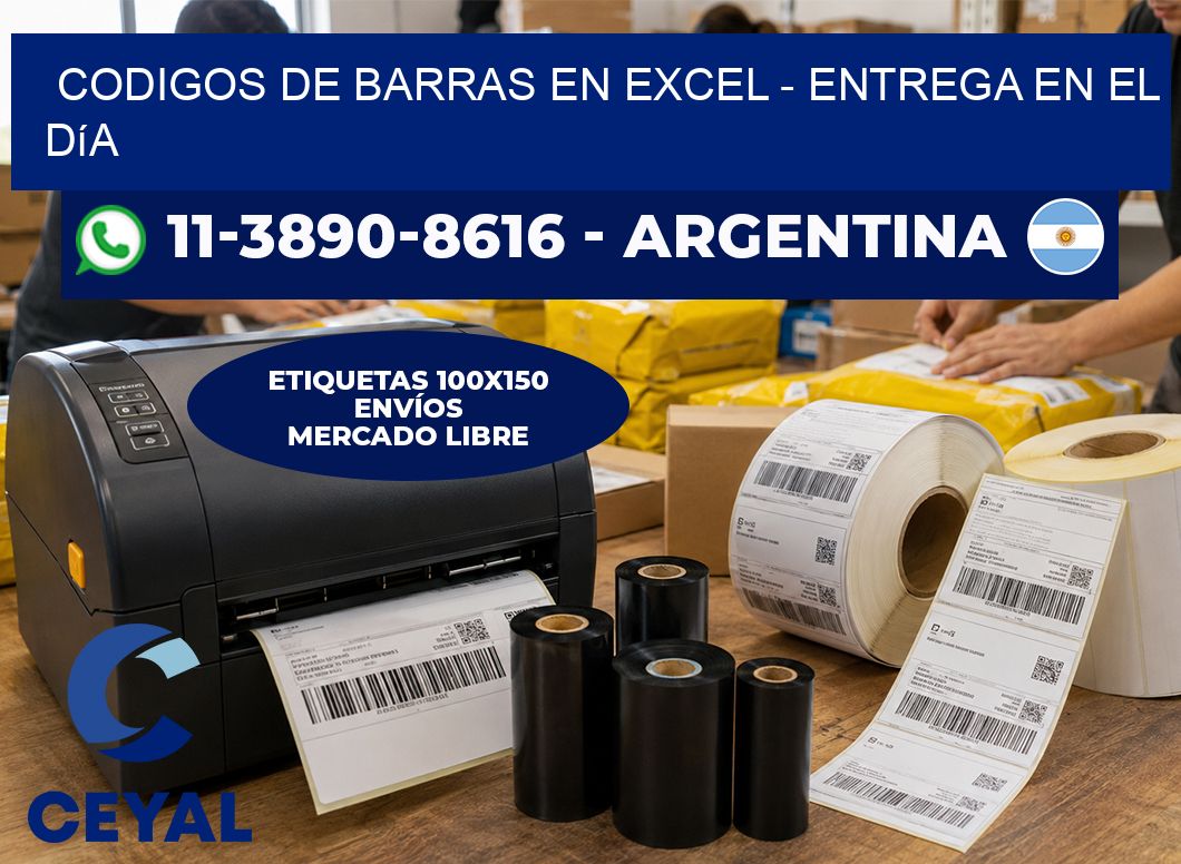 codigos de barras en excel - Entrega en el día