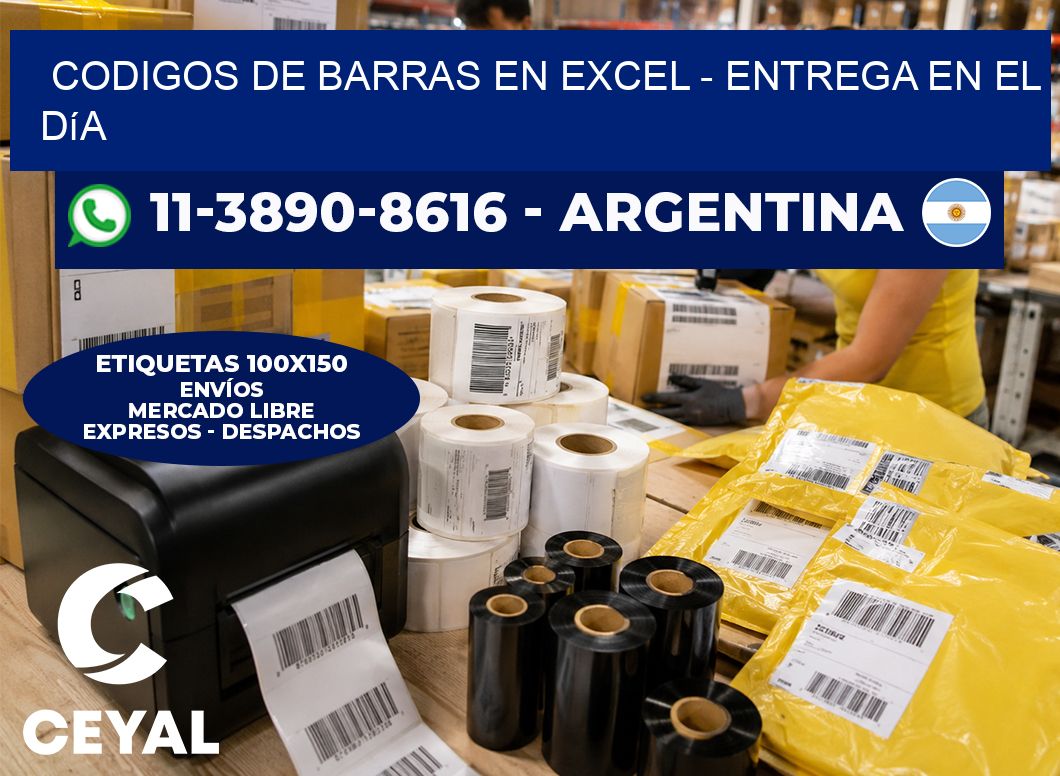 codigos de barras en excel - Entrega en el día
