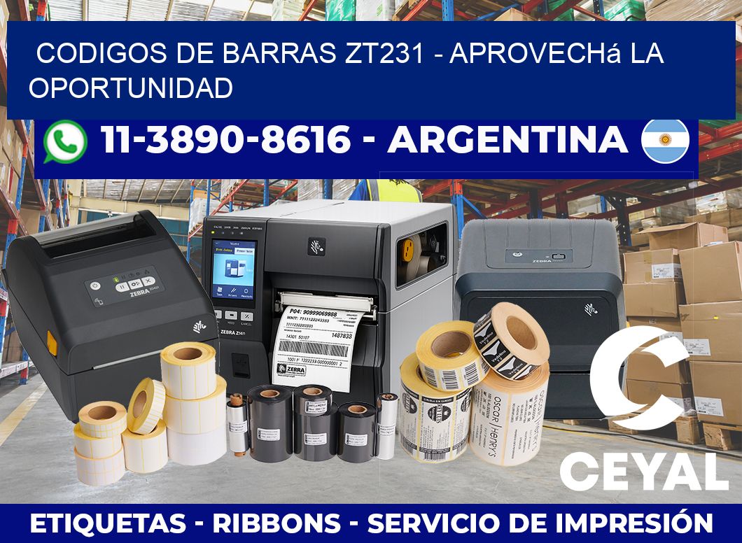 codigos de barras zt231 – Aprovechá la oportunidad