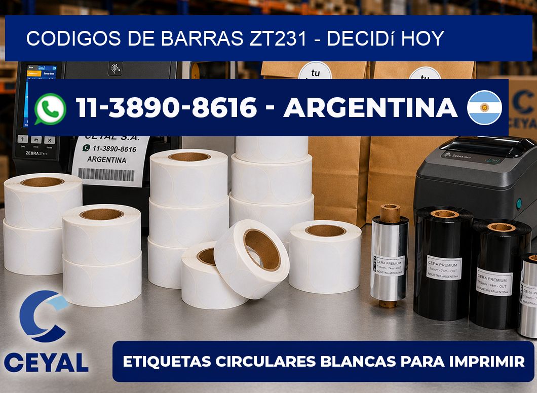codigos de barras zt231 - Decidí hoy