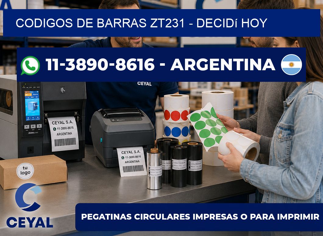 codigos de barras zt231 – Decidí hoy