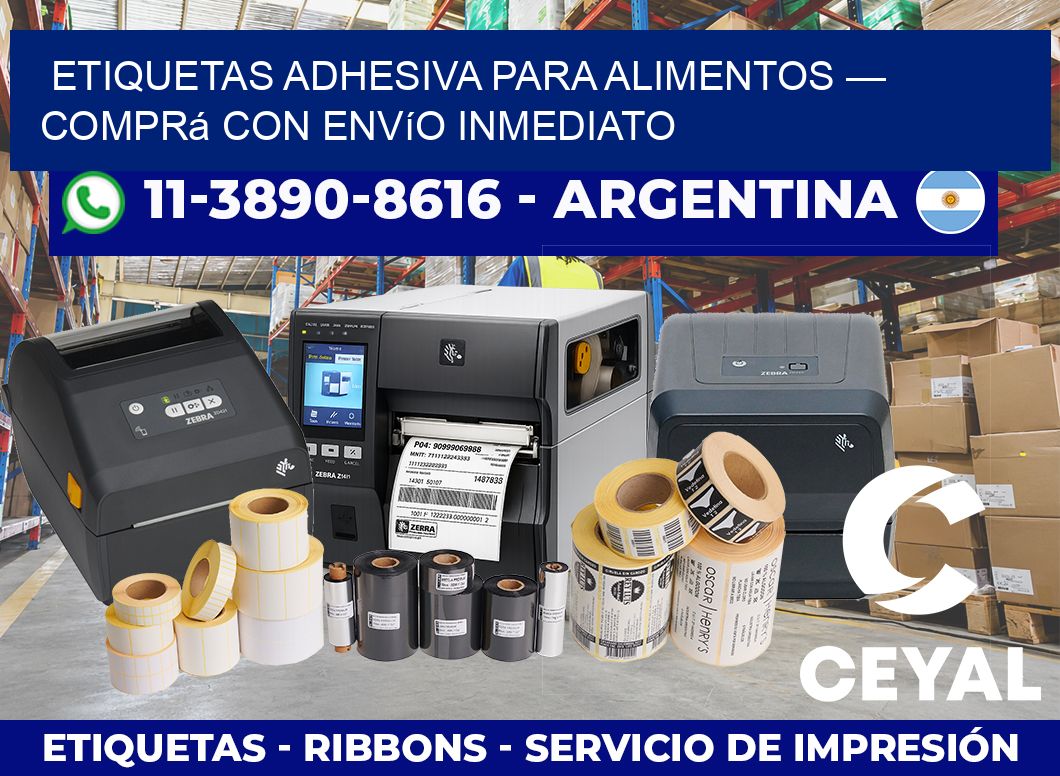 etiquetas adhesiva para alimentos — Comprá con envío inmediato
