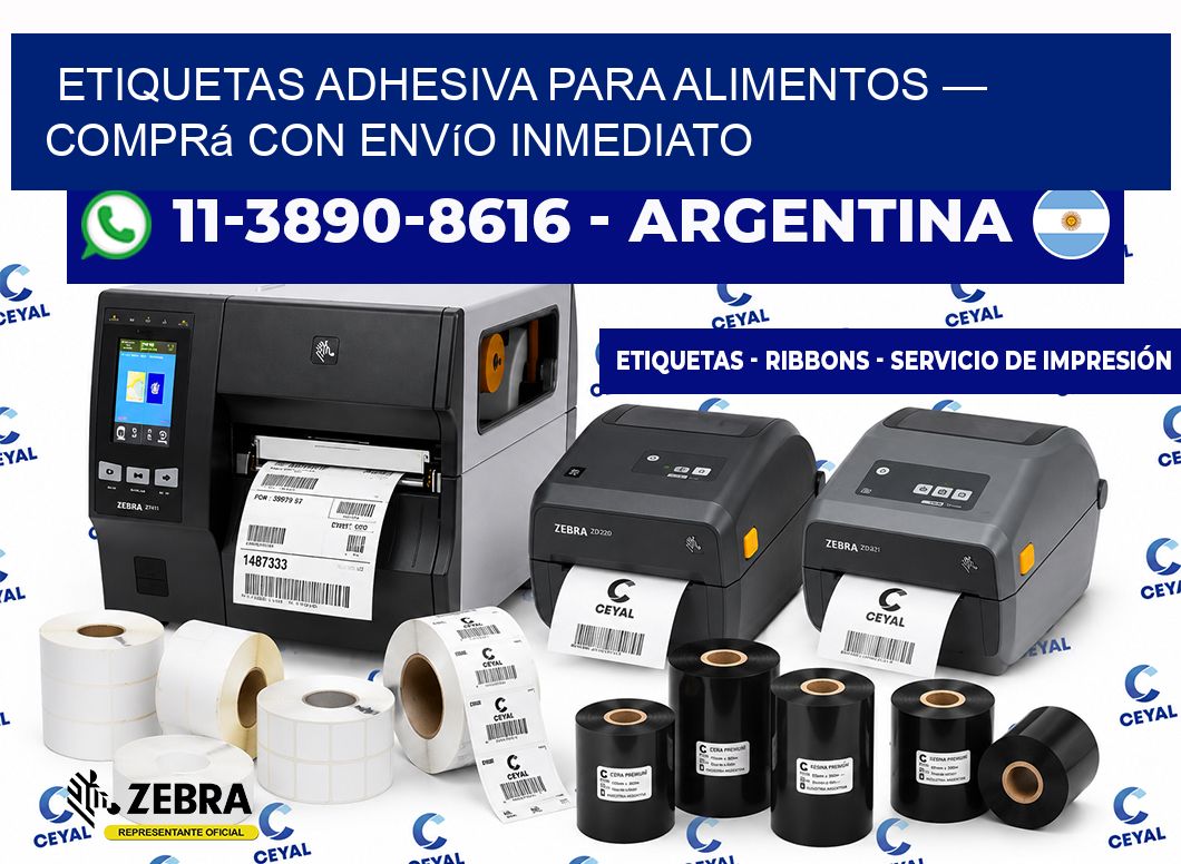 etiquetas adhesiva para alimentos — Comprá con envío inmediato