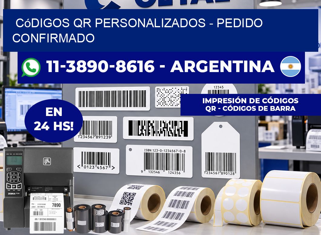 Códigos QR Personalizados – Pedido confirmado